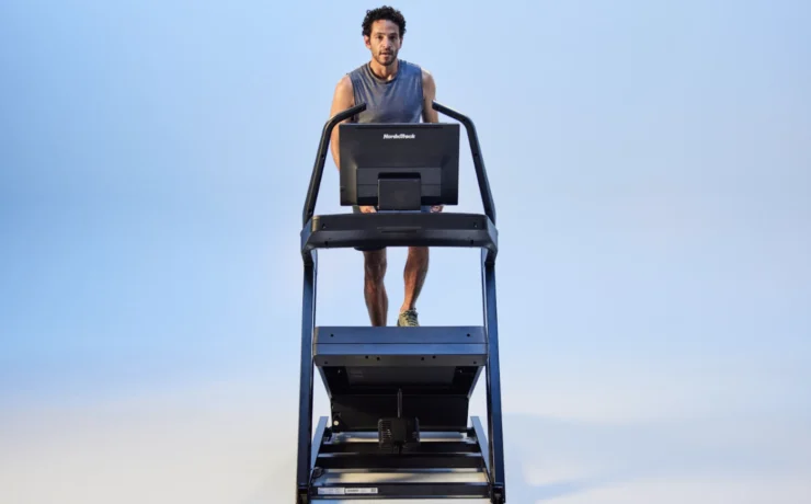 Man uses NordicTrack X24 Treadmill